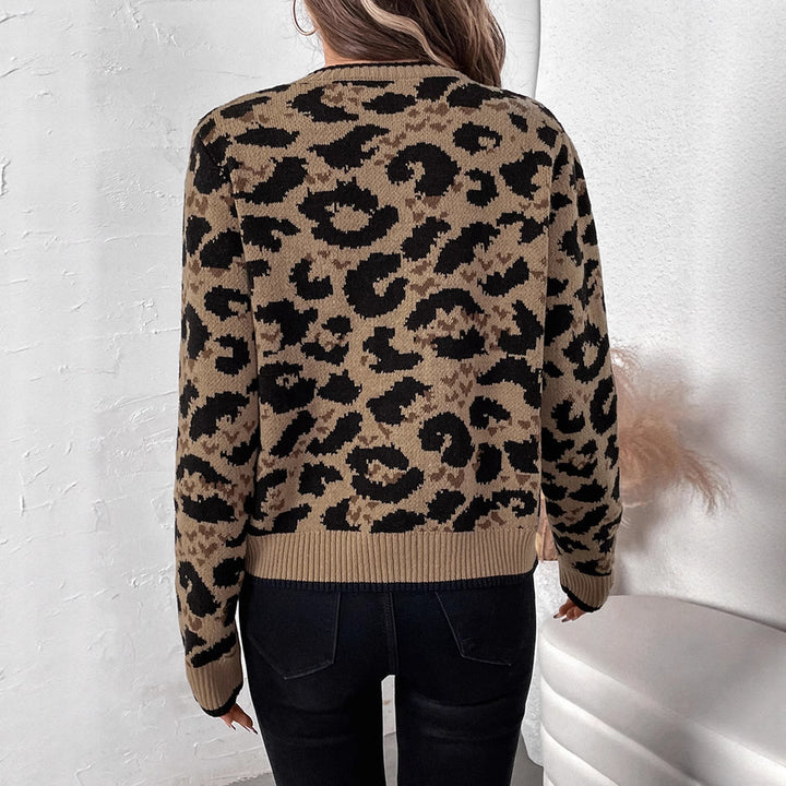 Damen Lässiger Cardigan mit Leo-Muster Drune