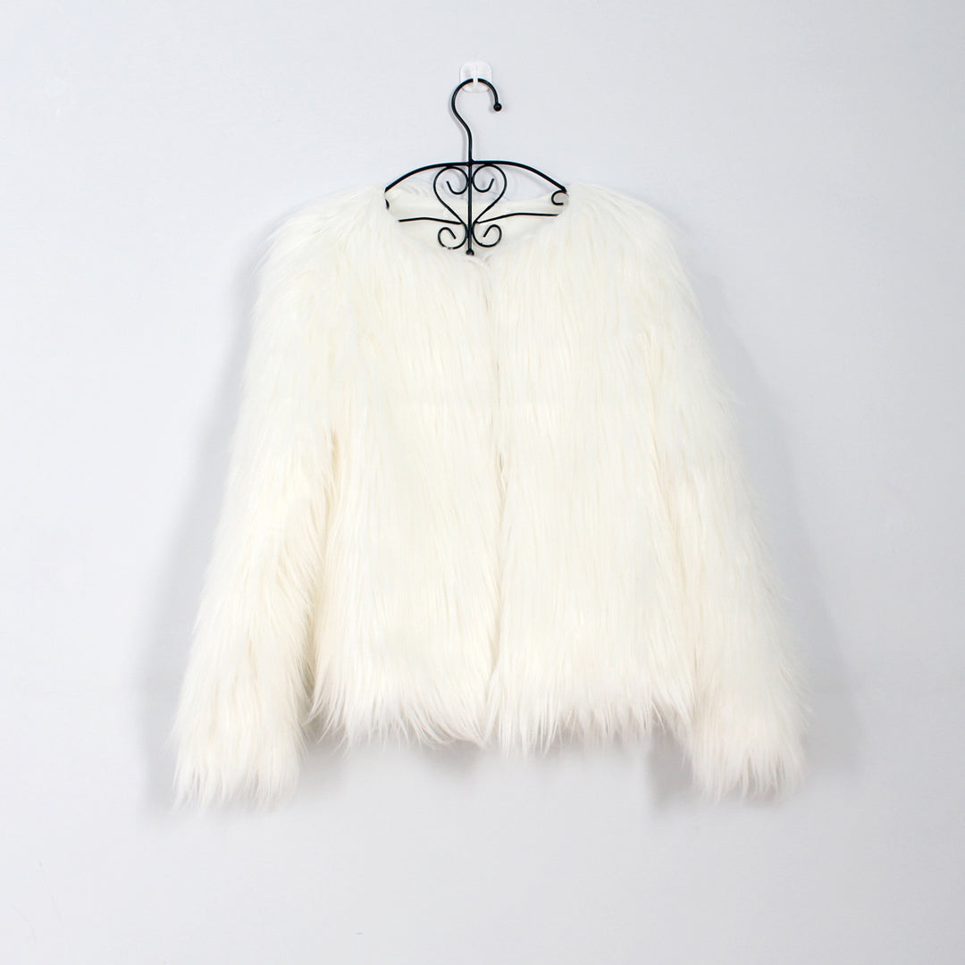 Damen Flauschige Kunstpelzjacke mit lässigem Schnitt Drune
