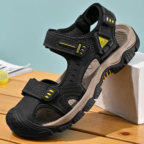 Herren Atmungsaktive Outdoor-Sandalen mit verstellbarem Klettverschluss Drune