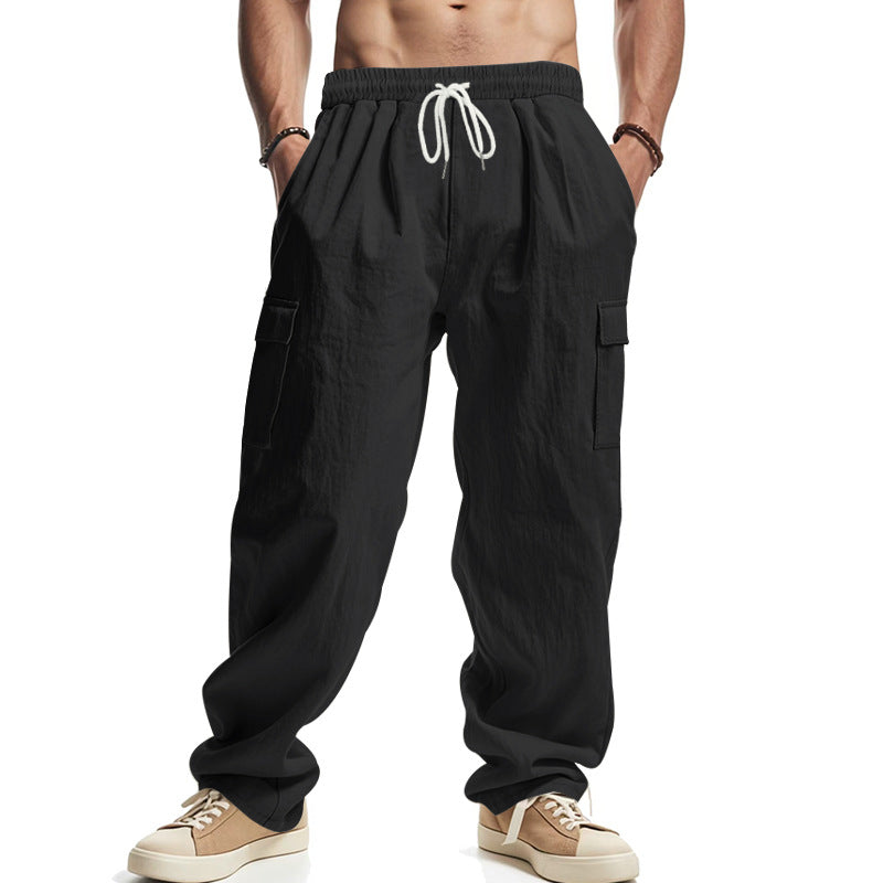 Herren Relaxed-Cargo-Hose im Oversize‑Streetstyle mit Tunnelzugbund & Klappentaschen Drune