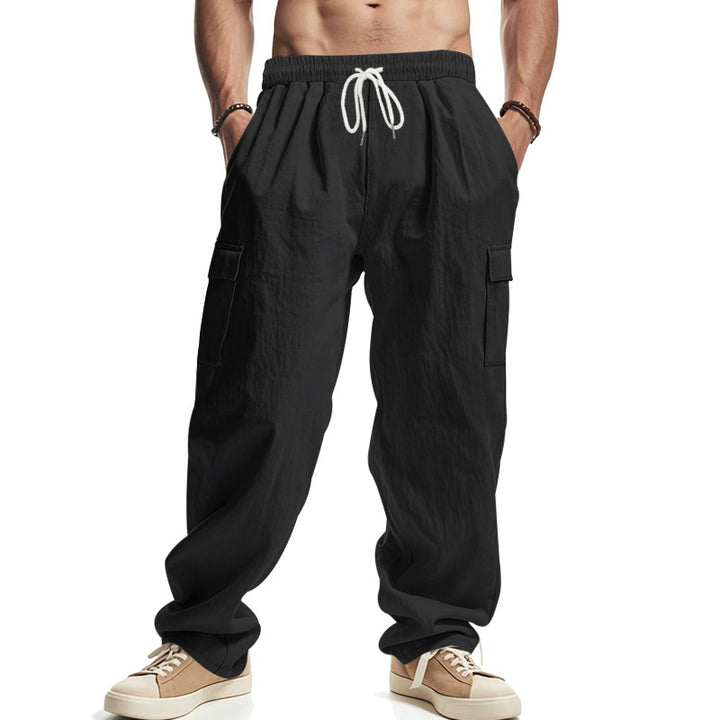 Herren Relaxed-Cargo-Hose im Oversize‑Streetstyle mit Tunnelzugbund & Klappentaschen Drune