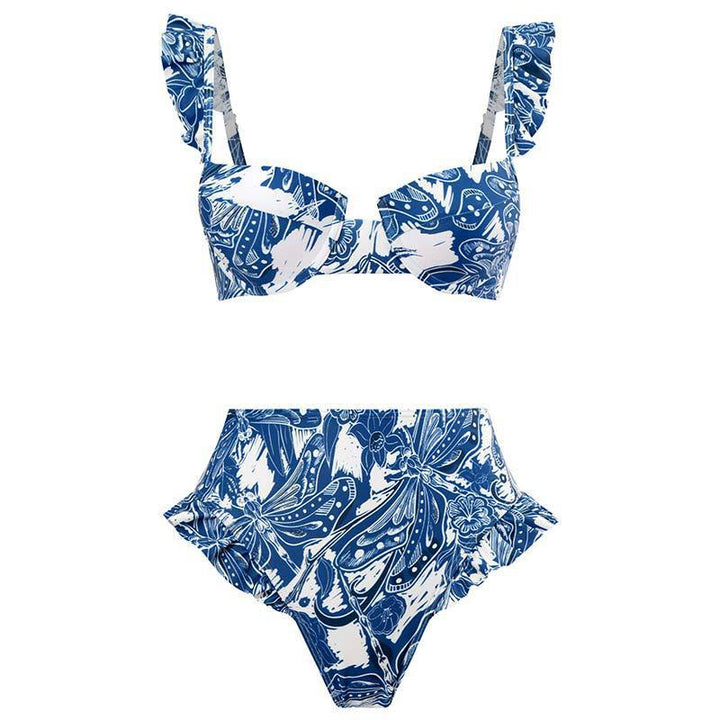 Damen Bikini-Set mit raffinierten Rüschen und elegantem Wickelrock Drune