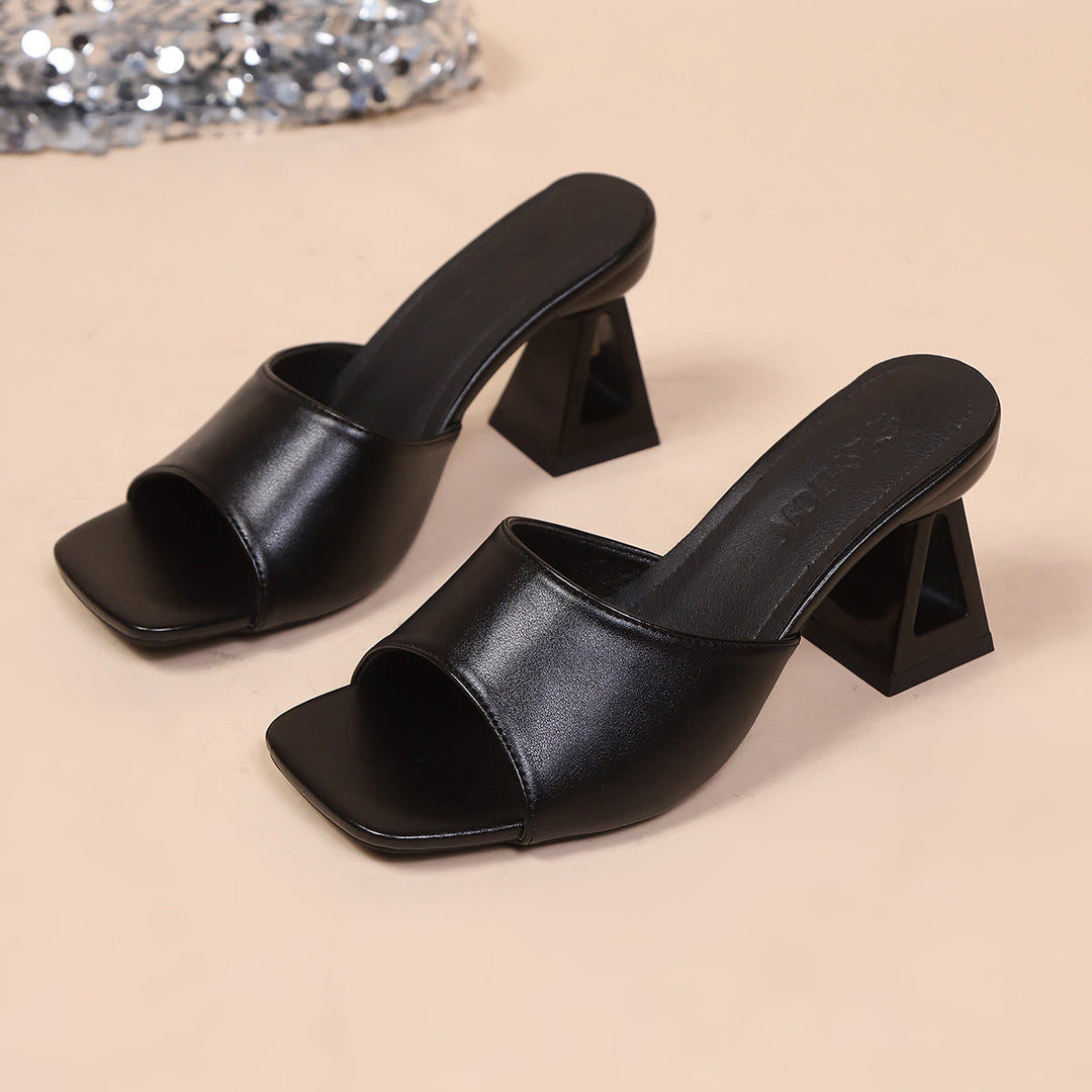Damen Mules mit stylischem Blockabsatz und modischem Obermaterial Drune