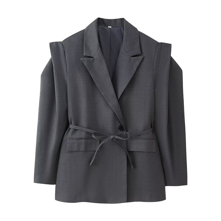 Damen 1100+ taillierter Blazer mit Tunnelzug, schmaler Kordel und Pattentaschen Drune