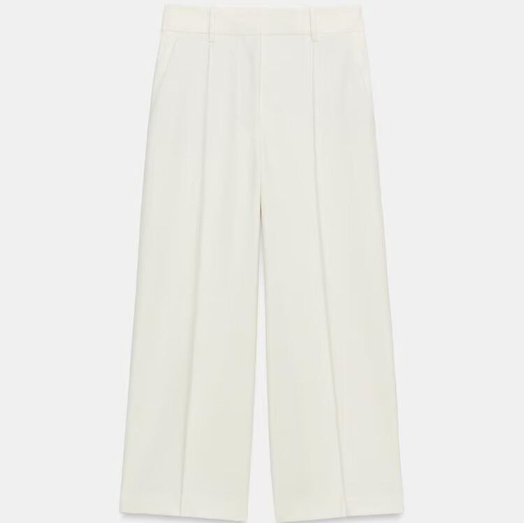 Damen Elegante High‑Waist Culotte‑Hose mit Bügelfalte und verdecktem Reißverschluss Drune