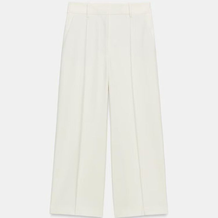 Damen Elegante High‑Waist Culotte‑Hose mit Bügelfalte und verdecktem Reißverschluss Drune