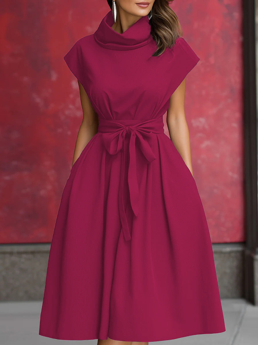 Damen Kleid mit schicker, geraffter Kapuze und praktischen Taschen Drune