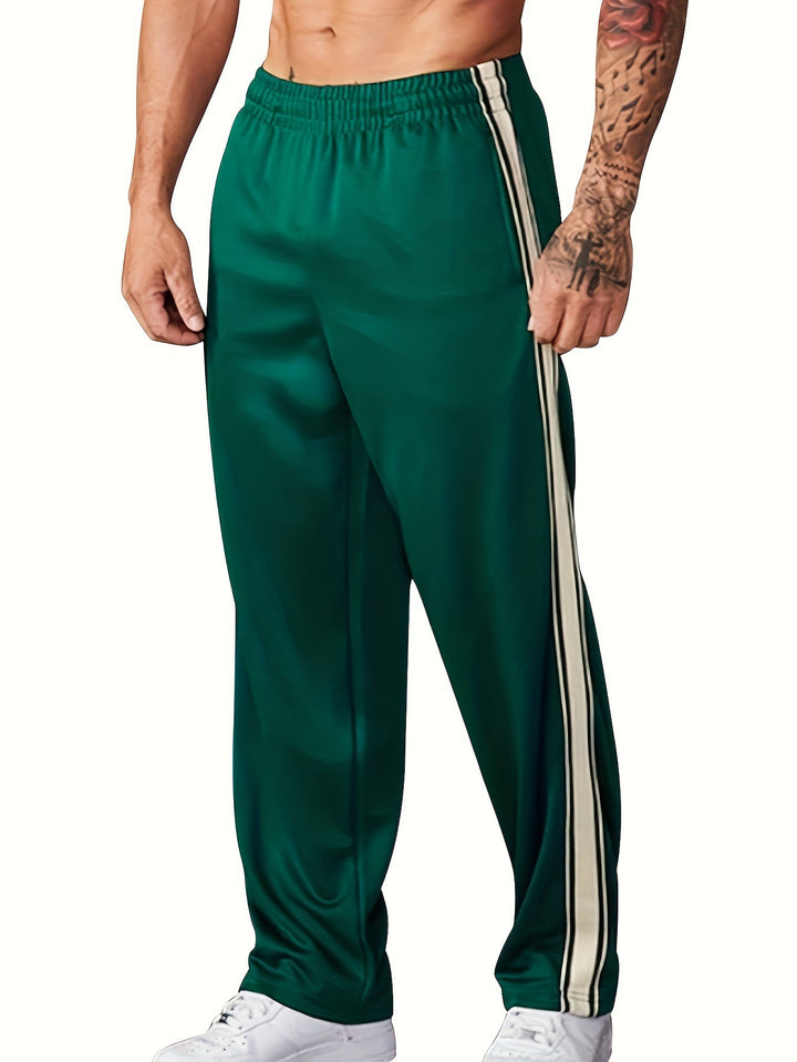 Herren Sportliche Trainingshose mit seitlichem Tape-Streifen und elastischem Bund Drune