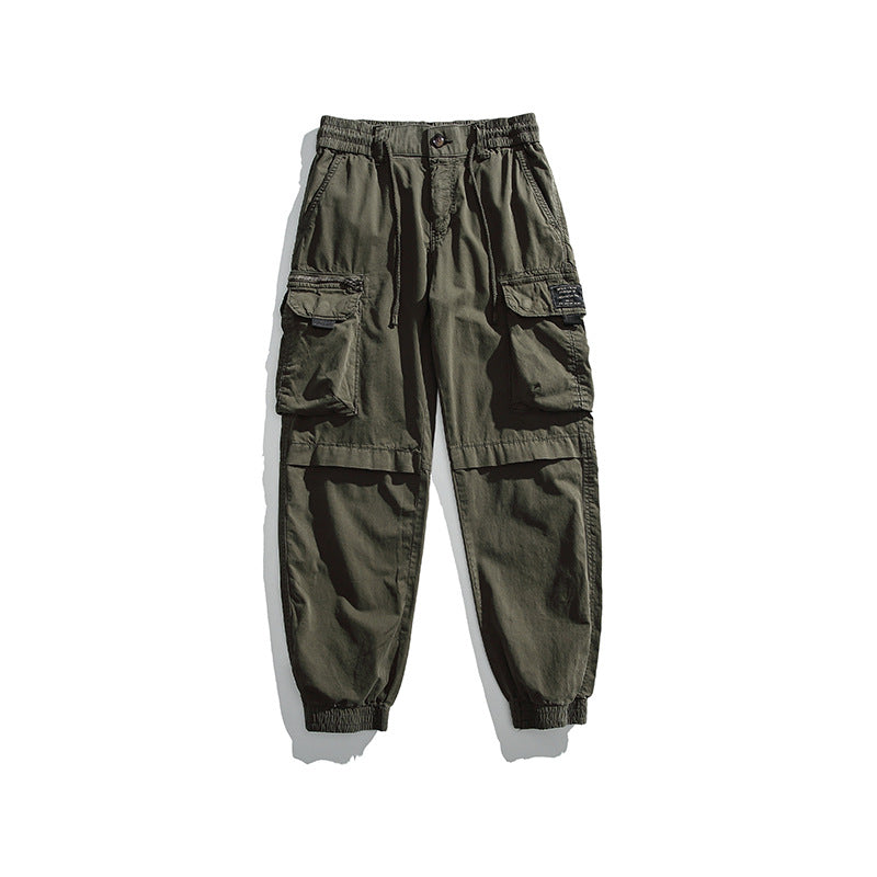 Herren Multifunktionale Cargo-Jogginghose mit Tunnelzugbund, Kniepaneelen und Mehrfachtaschen Drune