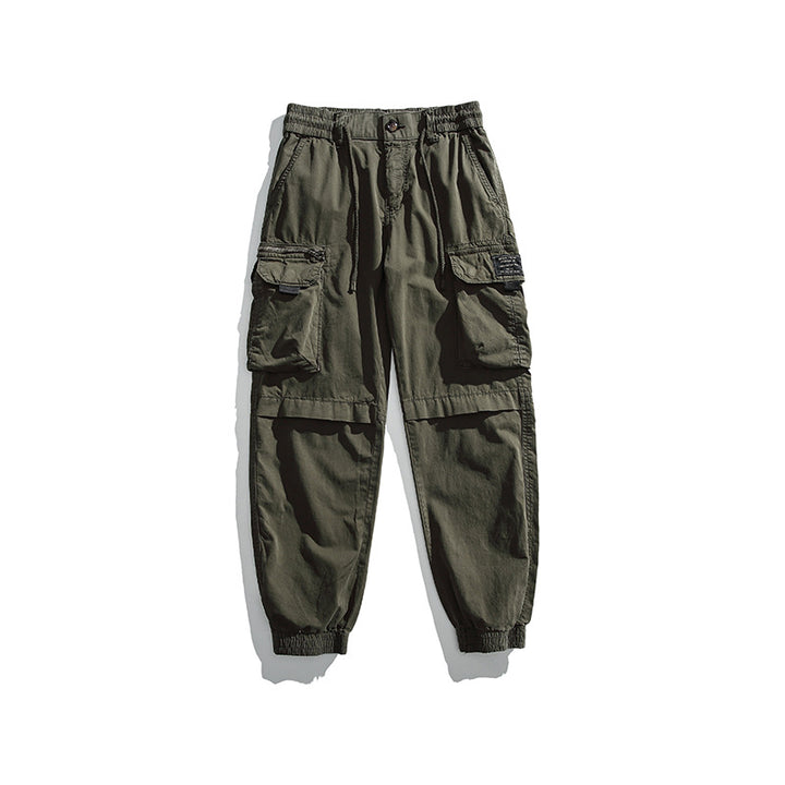Herren Multifunktionale Cargo-Jogginghose mit Tunnelzugbund, Kniepaneelen und Mehrfachtaschen Drune