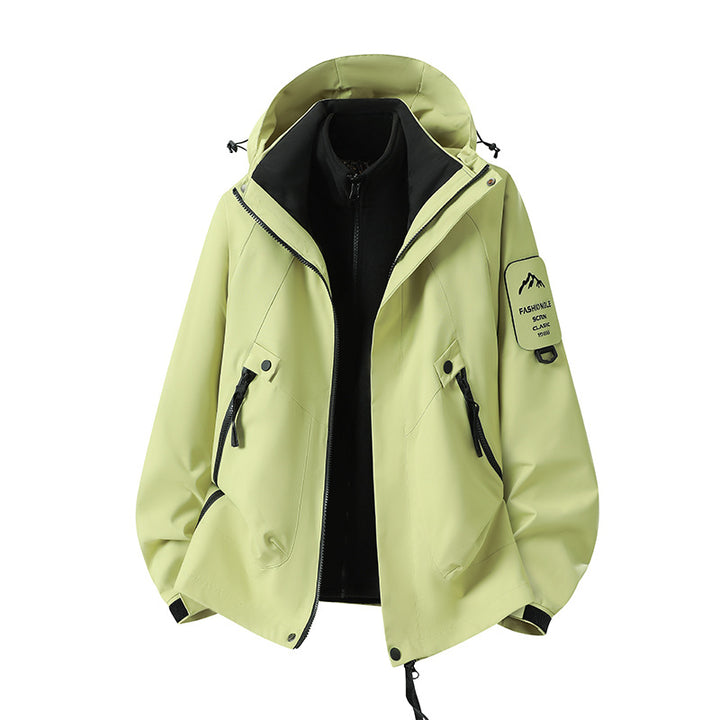 Herren Zwei-in-eins Wetterschutzjacke mit abnehmbarer Steppweste und verstellbarer Kapuze Drune