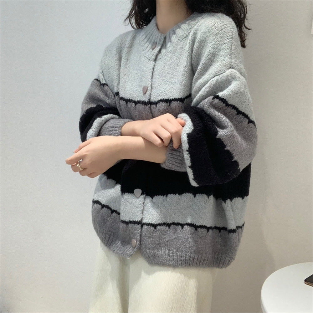 Damen Modischer Strickcardigan mit gemustertem Design Drune