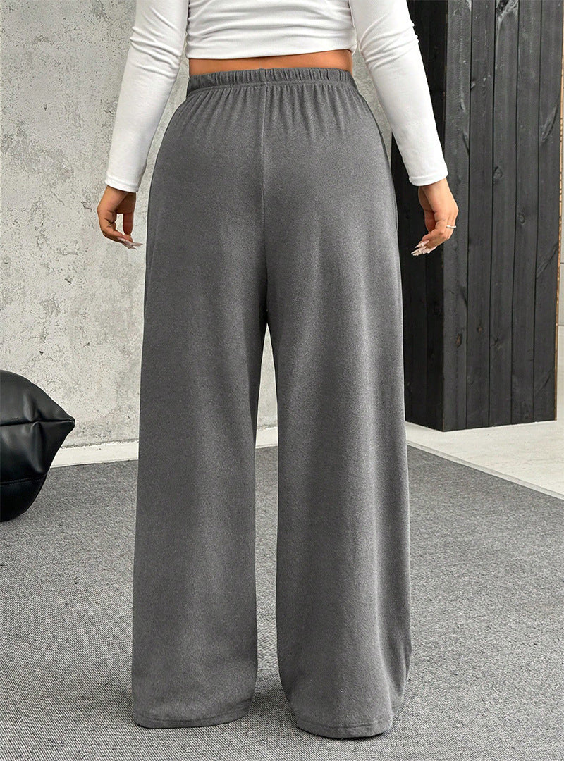 Damen High-Waist weite Beinform Jogginghose Drune