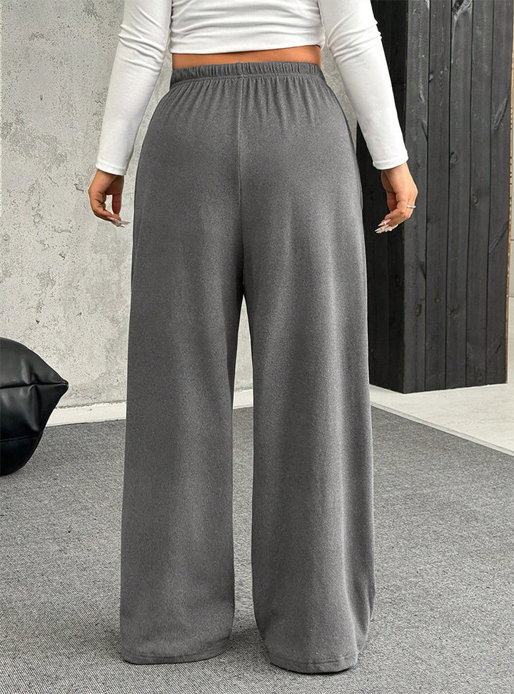 Damen High-Waist weite Beinform Jogginghose Drune
