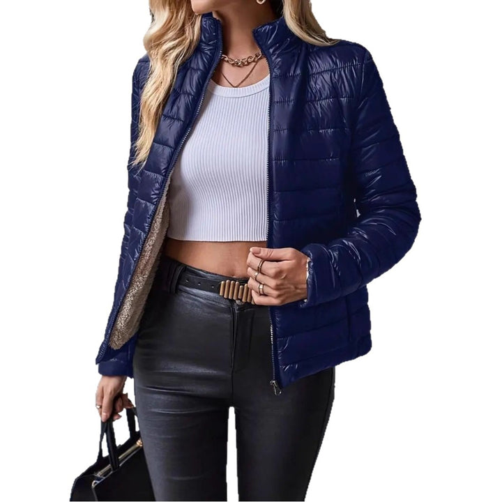 Damen Steppjacke mit Teddyfutter und Stehkragen Drune