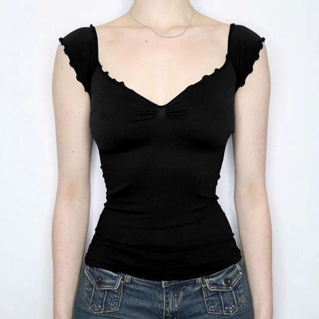 Damen elegantes Oberteil mit Rüschendetails und schulterfreiem Design Drune