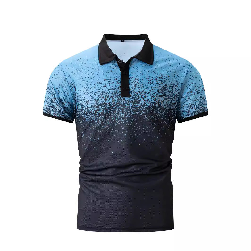 Herren-Gradient-Druck-Performance-Polohemd Drune