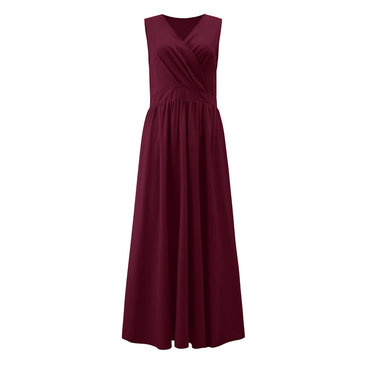 Damen Maxikleid mit Wickeloptik und fließendem Saum Drune