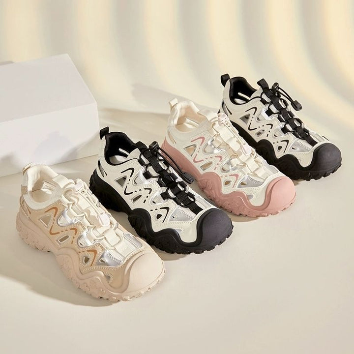 Damen Sportliche Sneakers mit atmungsaktiver Mesh-Oberfläche und rutschfester Sohle Drune