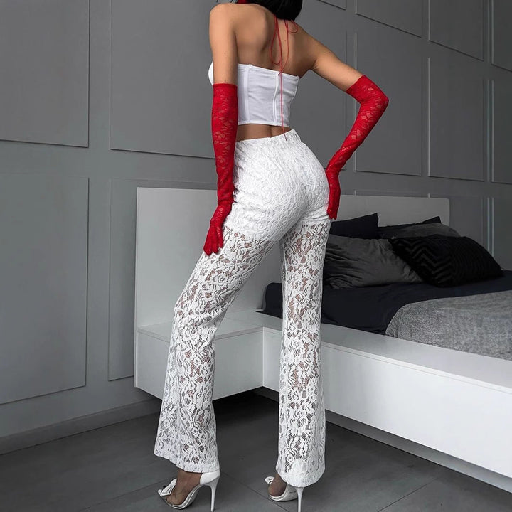 Damen Spitzenhose mit eleganter Schlagform Drune