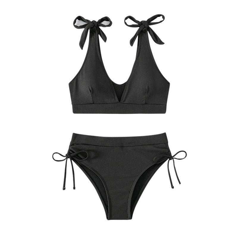 Damen Hochtaillierter Bikini mit verstellbaren Trägern Drune