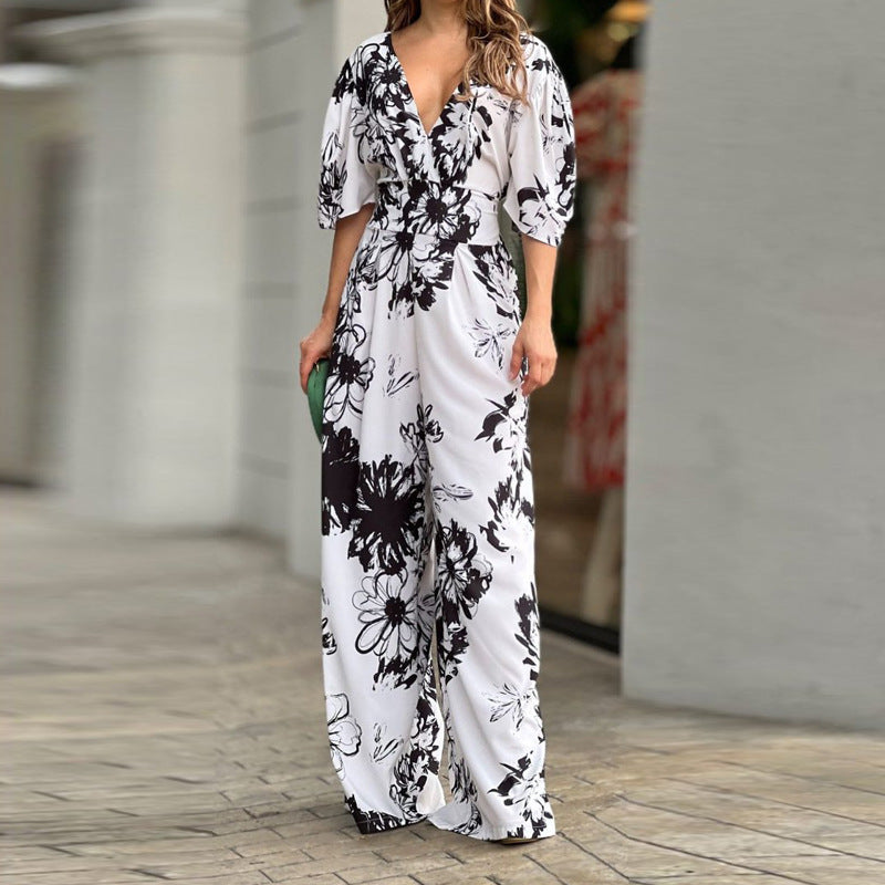 Damen Eleganter Jumpsuit mit floralem Muster Drune