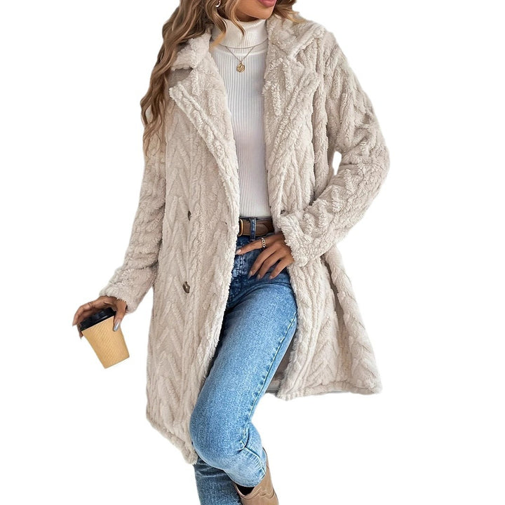 Damen Wärmeisolierte Plüschjacke mit strukturierter Oberfläche Drune