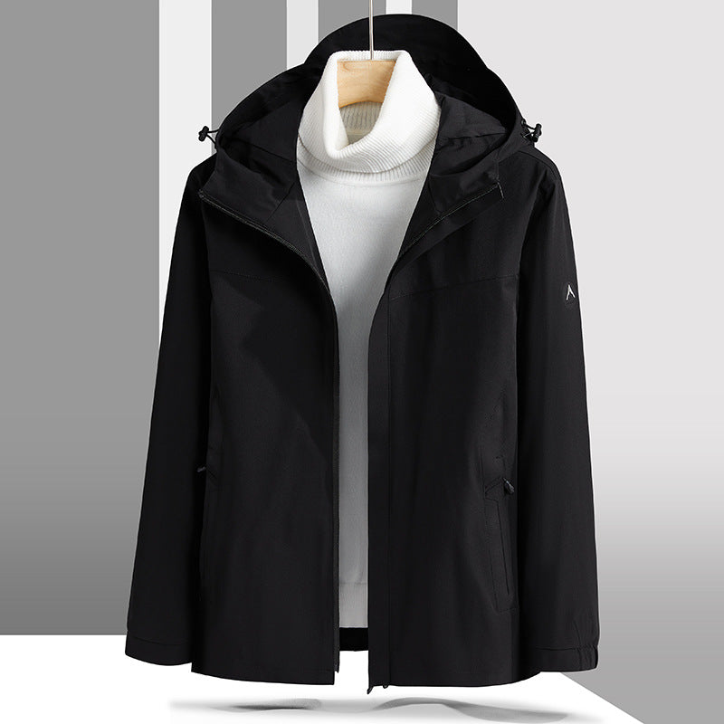 Herren Leichte technische Softshelljacke mit verstellbarer Kapuze und minimalistischer Sportpassform Drune