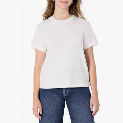 Damen lässiges Kurzarm-T-Shirt aus hochwertiger Baumwolle mit Rundhalsausschnitt Drune