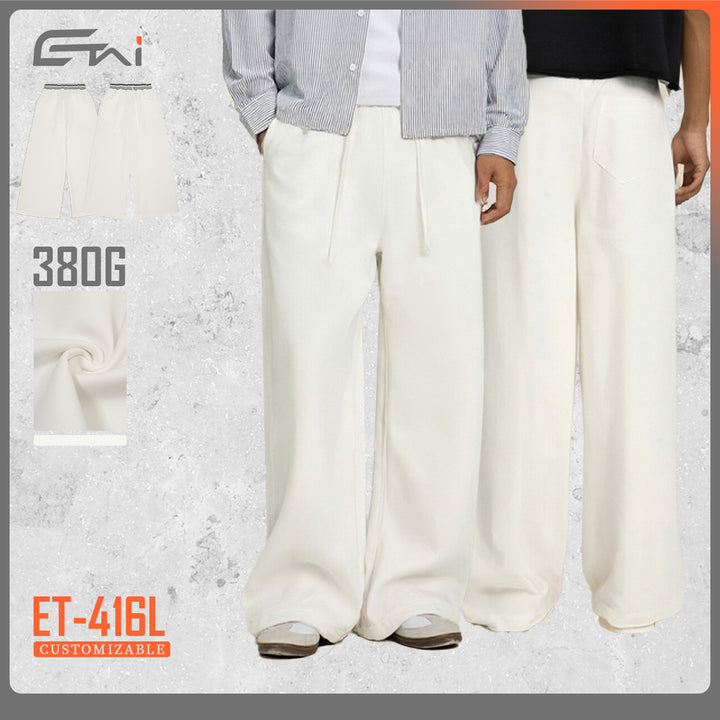 Damen Weite Culotte-Sweathose mit hohem Bund und gestreiftem Rippbündchen Drune