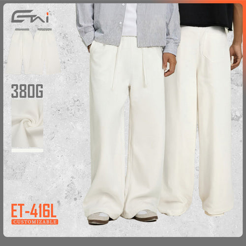 Damen Weite Culotte-Sweathose mit hohem Bund und gestreiftem Rippbündchen Drune