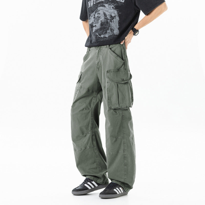 Damen Weite Cargohose mit hohem Bund, Oversize‑Bein und großen Klappentaschen Drune