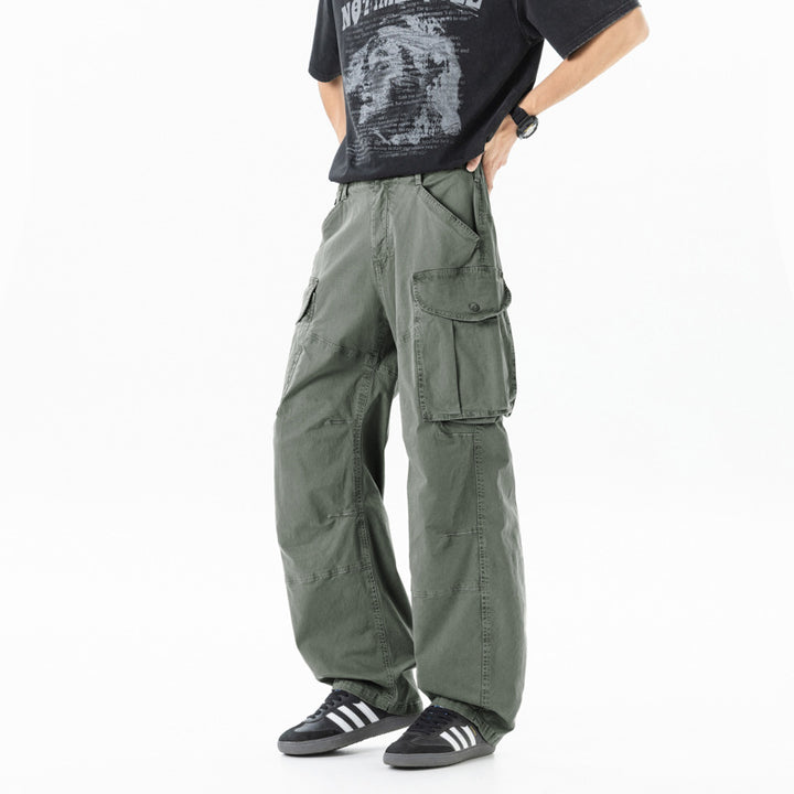 Damen Weite Cargohose mit hohem Bund, Oversize‑Bein und großen Klappentaschen Drune