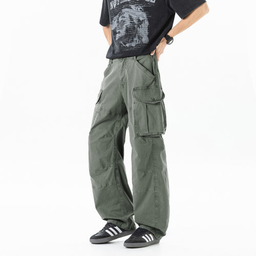 Damen Weite Cargohose mit hohem Bund, Oversize‑Bein und großen Klappentaschen Drune