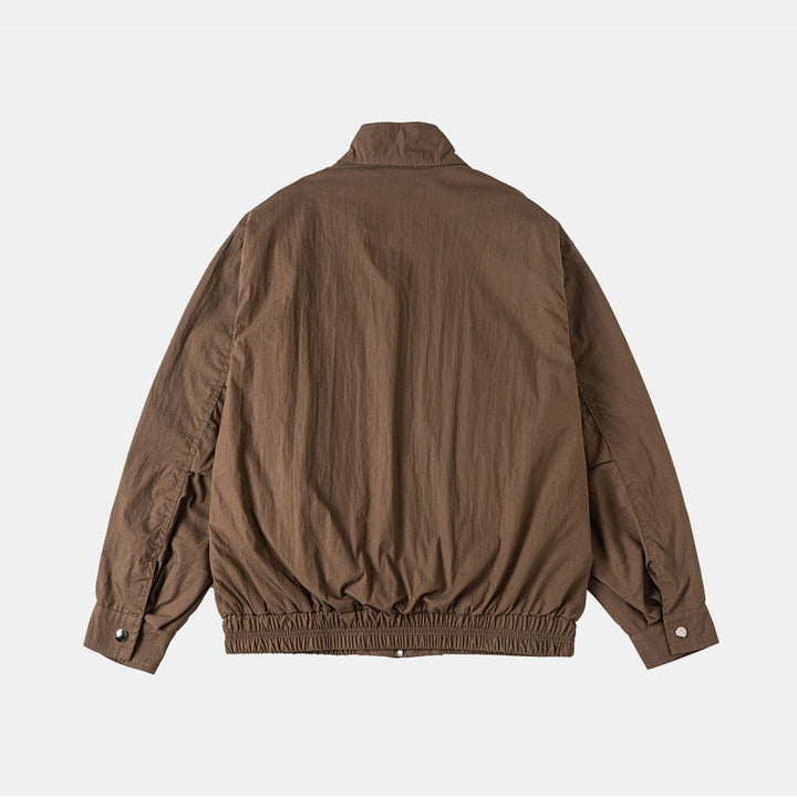 Herren Leichte Harrington-Jacke mit Stehkragen elastischem Saum und schrägen Reißverschlusstaschen Drune