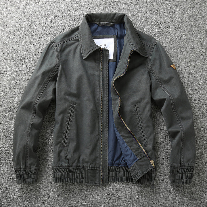 Herren legere Canvas-Fieldjacke mit Reißverschluss und elastischem Saum Drune