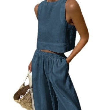 Femme Entspanntes Fit Leinen Co-Ord Set Drune