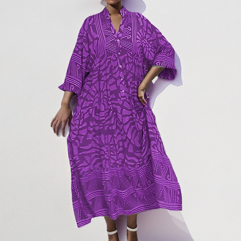 Damen Kaftan Kleid mit modischem Muster Drune