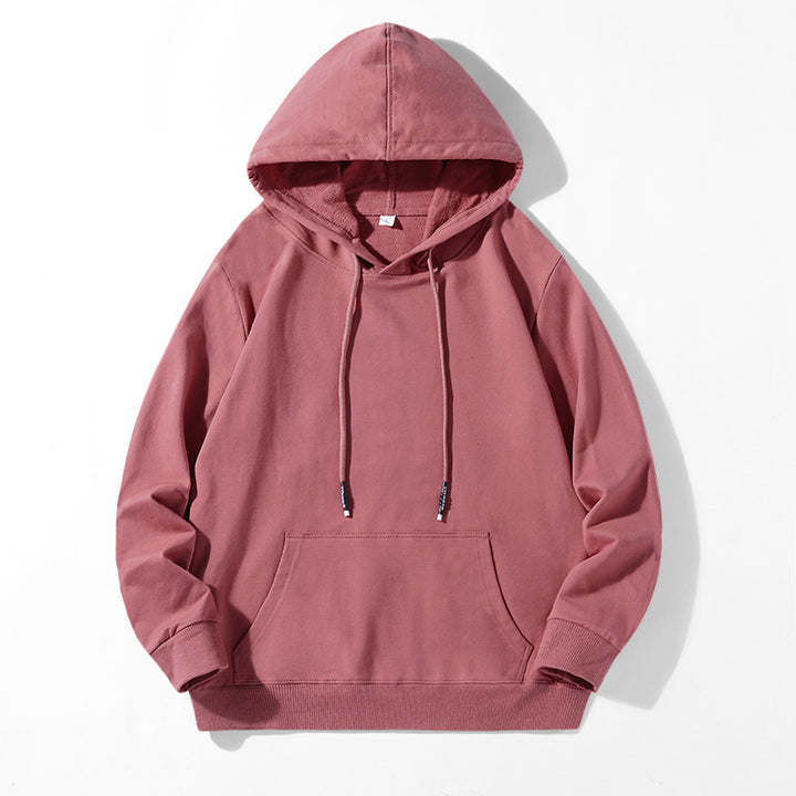 Unisex Oversize Kapuzenpullover aus schwerem Baumwollfleece mit Kängurutasche und verstellbarem Tunnelzug Drune