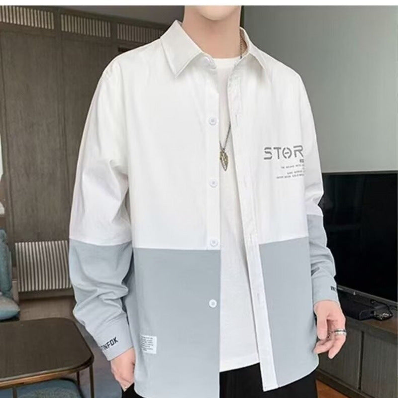 Herren modische Hemdjacke mit Farbblockdesign Drune