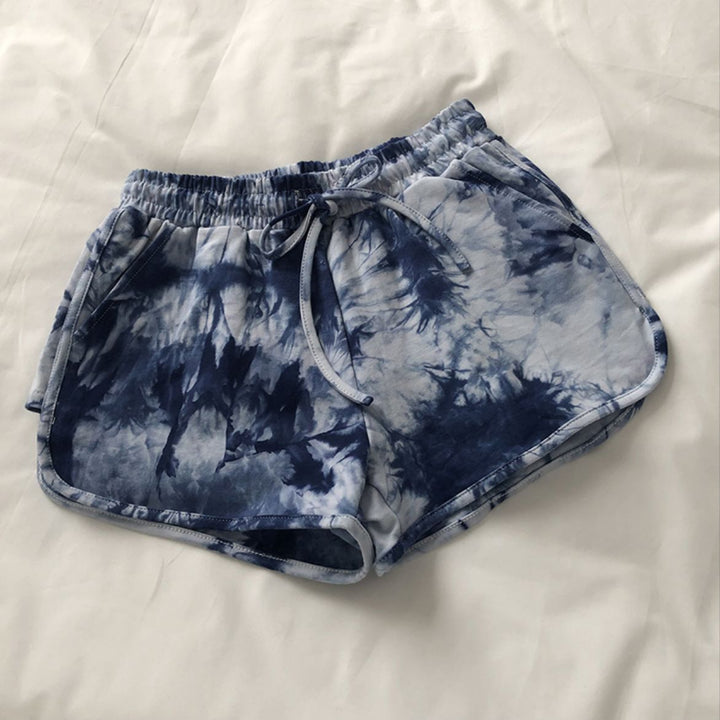 Damen lässige Sweatshorts mit trendigem Batikdesign und praktischen Seitentaschen