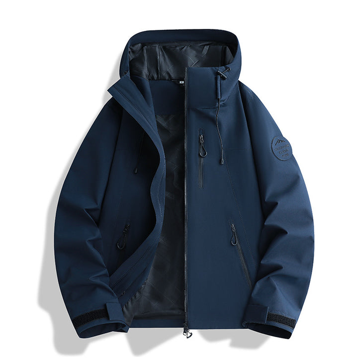 Damen Leichte wasserdichte Kapuzenjacke mit Teddy‑Charm und verdeckten Reißverschlusstaschen Drune