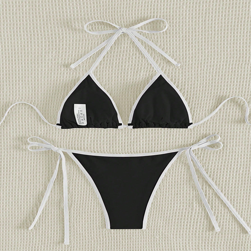 Damen Triangel-Bikini mit verstellbaren Bindungen und hohem Schnitt Drune