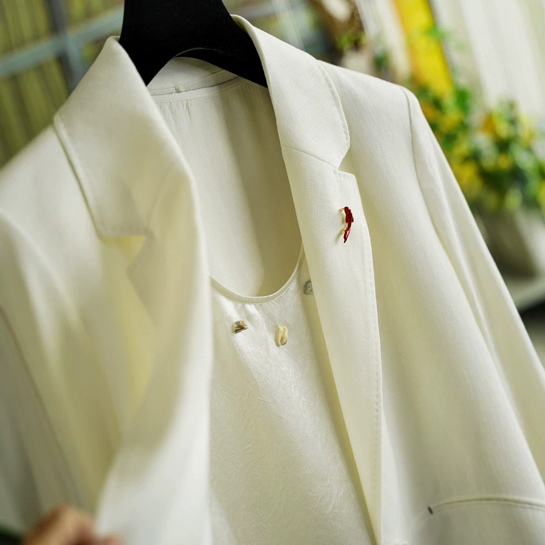 Damen Eleganter Leinenblazer Drune