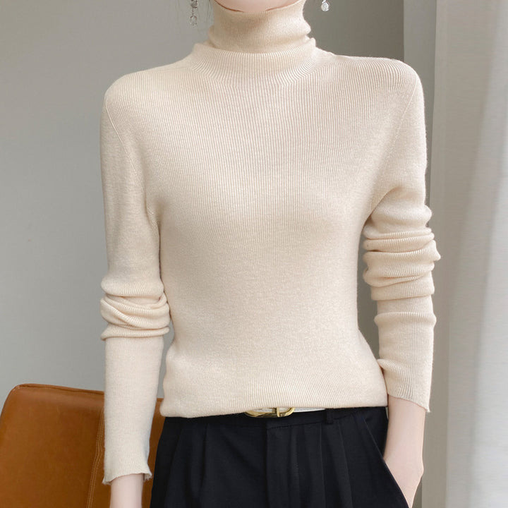 Damen Schmaler Rollkragen-Feinstrickpullover mit elastischer Rippenstruktur und minimalistischer Silhouette Drune