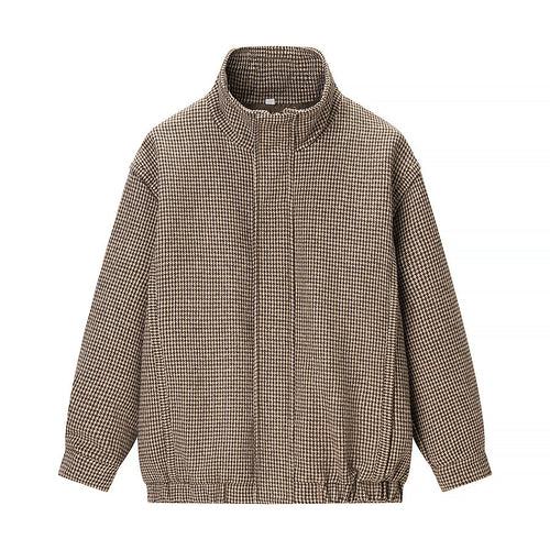 Damen Übergangsjacke im klassischen Karomuster mit hohem Stehkragen Drune