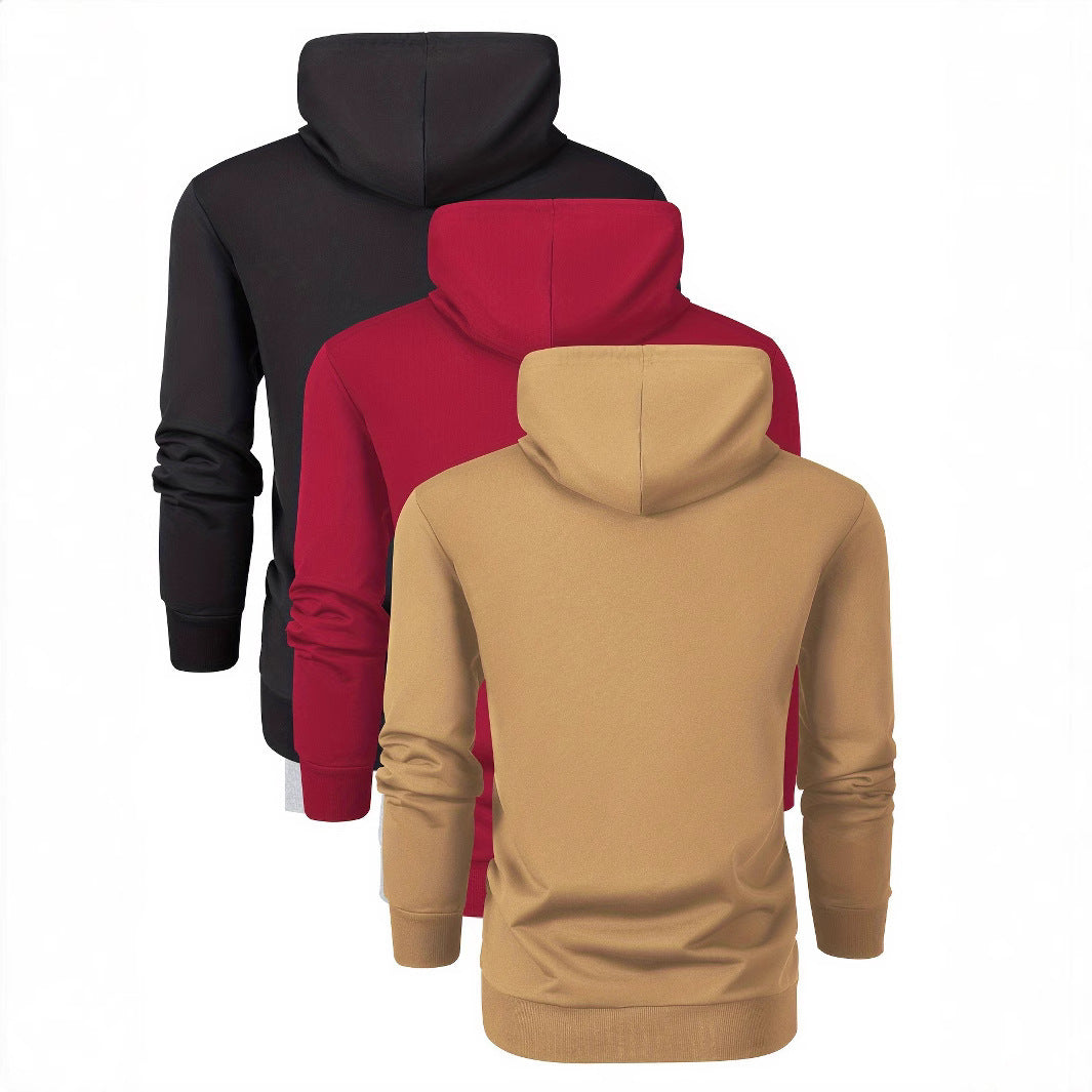 Unisex schlichter Kapuzenpullover mit Kängurutasche, gerippten Bündchen und relaxed Fit Drune