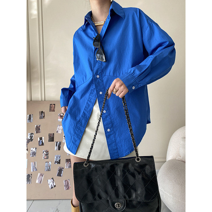 Damen lässige Hemdbluse mit modischem Streifenmuster und oversized Schnitt Drune