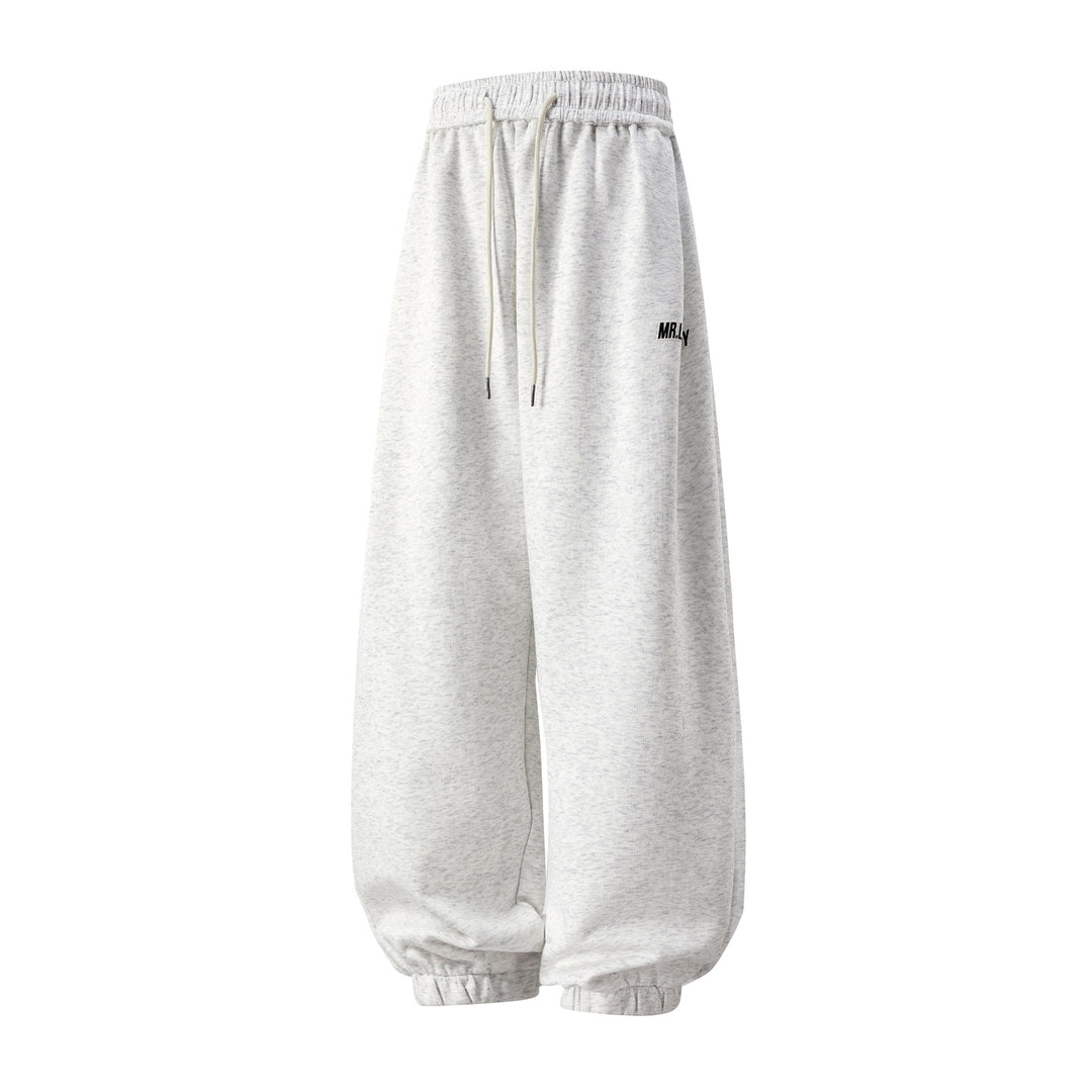 Unisex Extraweite Sweat‑Haremshose im Palazzoschnitt mit Kordelzug und geripptem Knöchelabschluss Drune