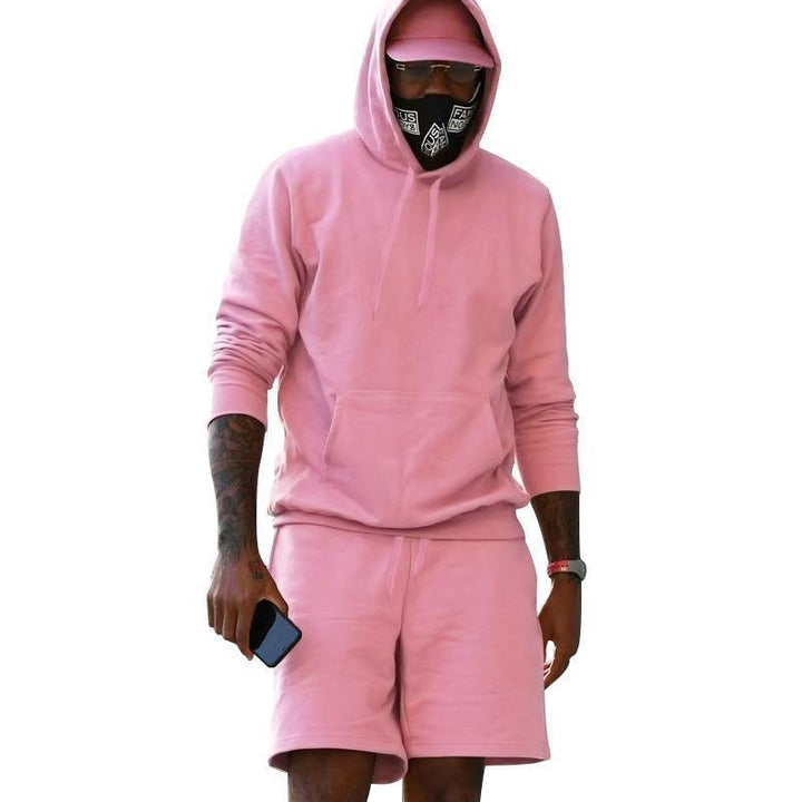 Drune Herren Hoodie-Shorts-Set mit Kängurutasche